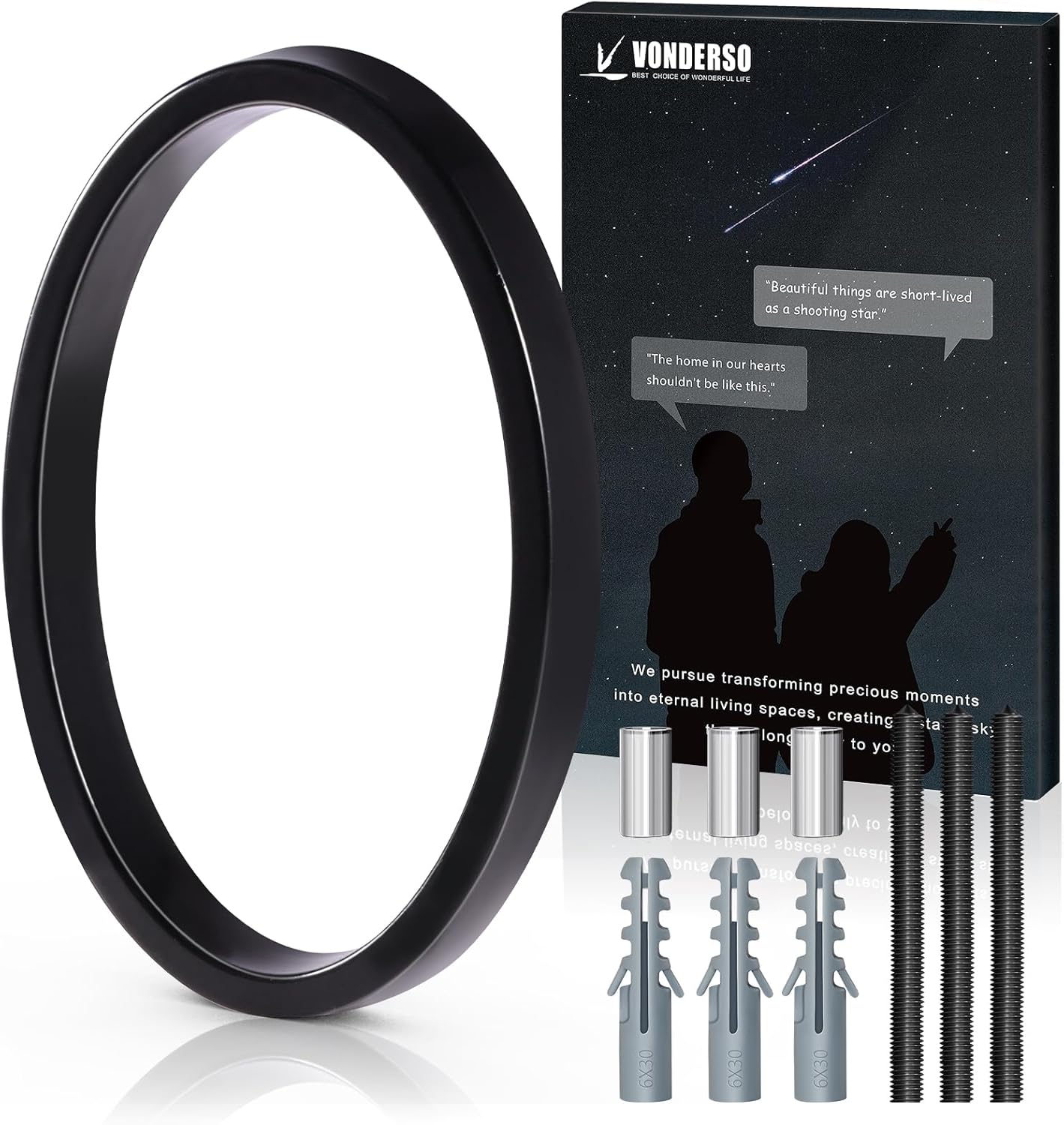 5 Inch Floating House Number 0, VONDERSO Black Metal Modern Outdoor Address Sign for Yard Street and Mailbox, Zinc Alloy Solid Address Numbers and Letters with Exquisite Drawing Process